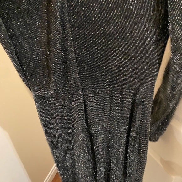 Abyss by Abby / black long sleeve ruched high slit shimmer Sequin dress XS - Picture 6 of 7